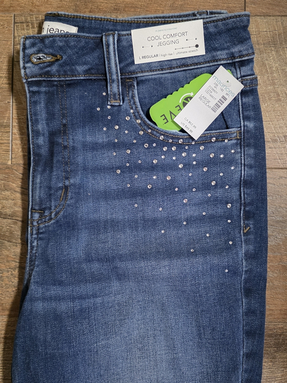 Maurices Dark Blue Rhinestone-Embellished Cool Comfort Jegging